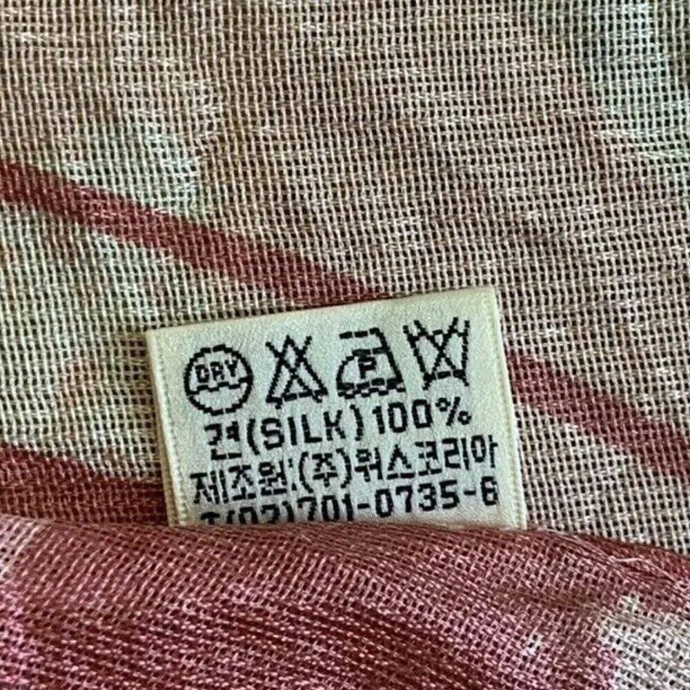 Aquascutum of London Pink Silk Scarf Wrap Sheer Rectangle 66” x 20” Geometric